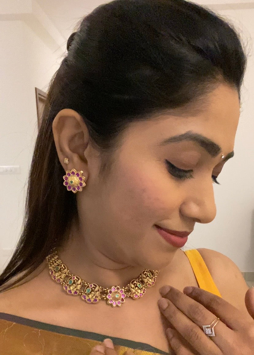 Elegant Antique Floral Jewellery Set
