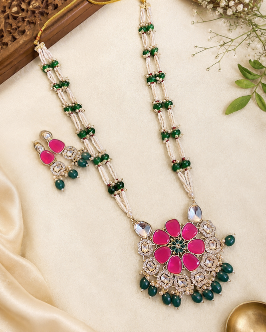 Pearl Kundan set