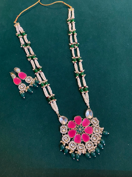 Pearl Kundan set